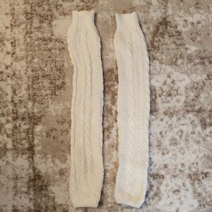 Cozy White Cable Knit Leg Warmers